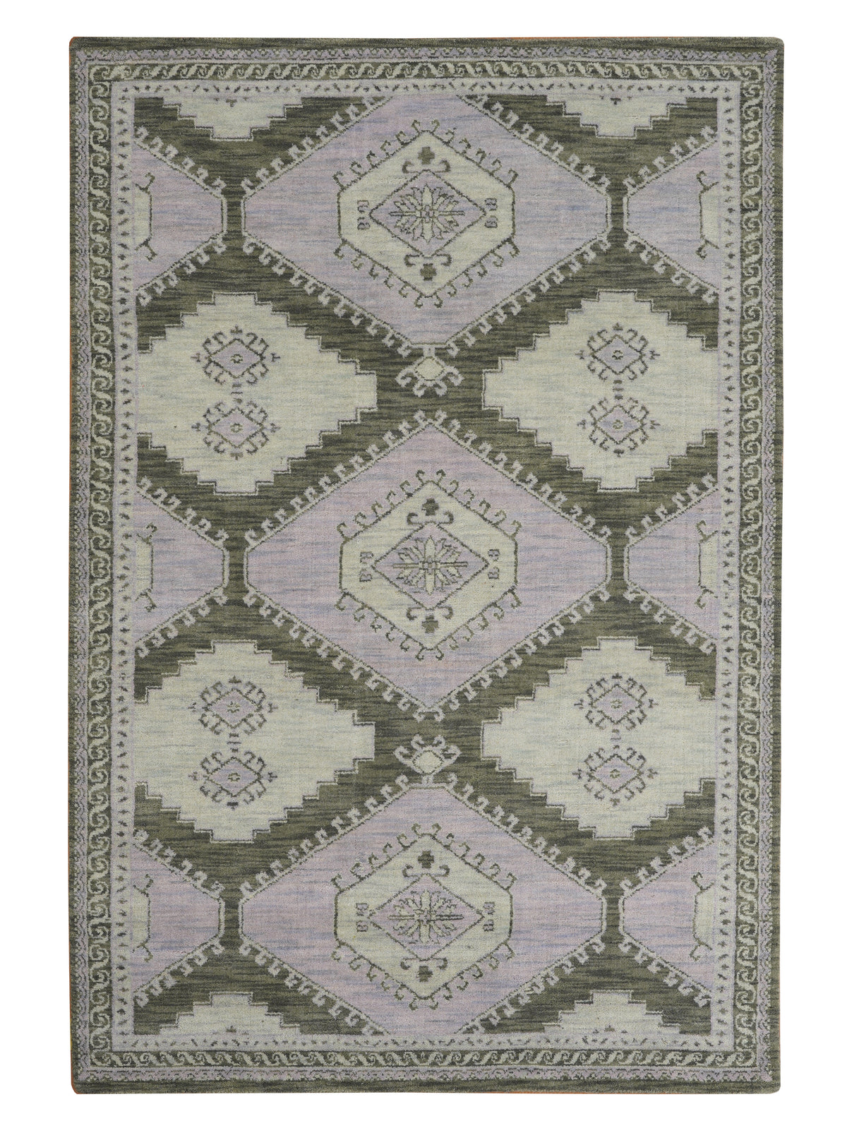 Hand Knotted Wool Oriental Light Green Area Rug