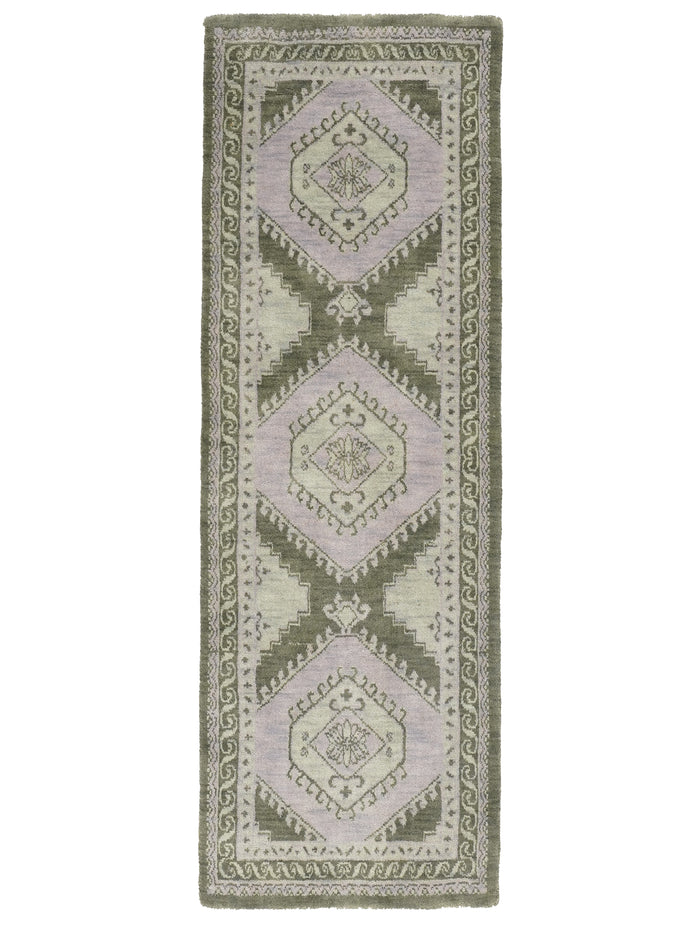 Hand Knotted Wool Oriental Light Green Area Rug — rug only