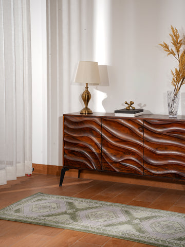 Hand Knotted Wool Oriental Light Green Area Rug