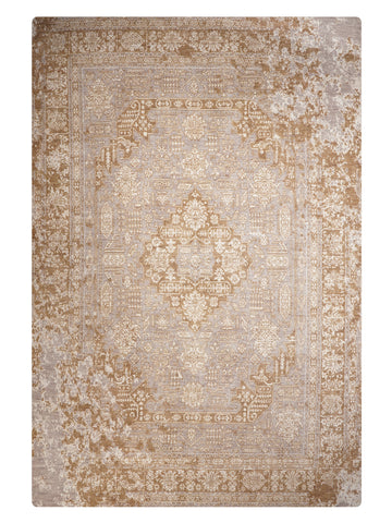 Hand Knotted Wool Oriental Light Brown Area Rug