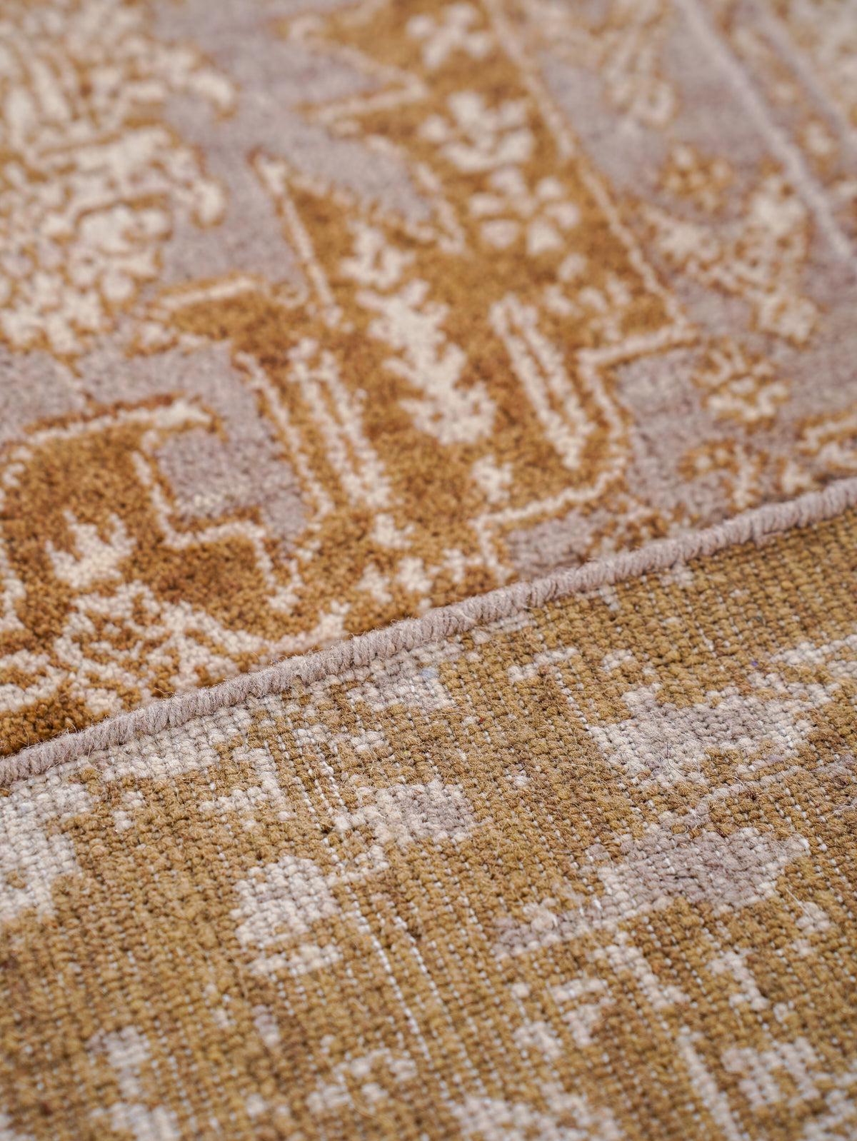 Hand Knotted Wool Oriental Light Brown Area Rug