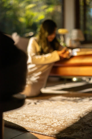 Hand Knotted Wool Oriental Light Brown Area Rug