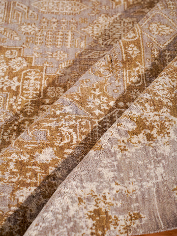 Hand Knotted Wool Oriental Light Brown Area Rug