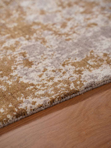 Hand Knotted Wool Oriental Light Brown Area Rug