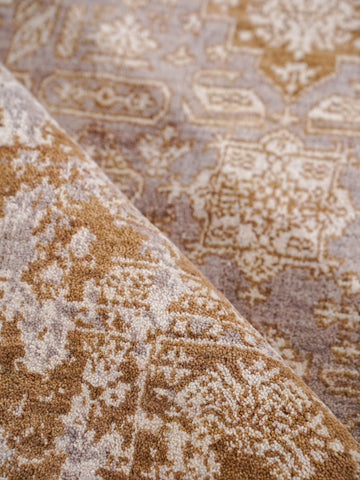 Hand Knotted Wool Oriental Light Brown Area Rug