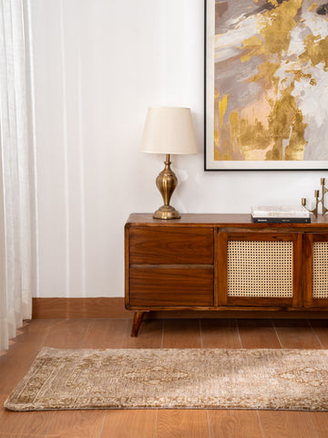 Hand Knotted Wool Oriental Light Brown Area Rug