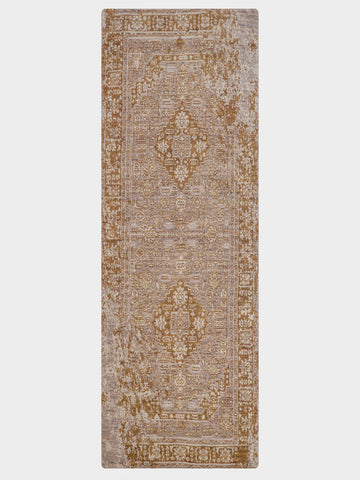 Hand Knotted Wool Oriental Light Brown Area Rug