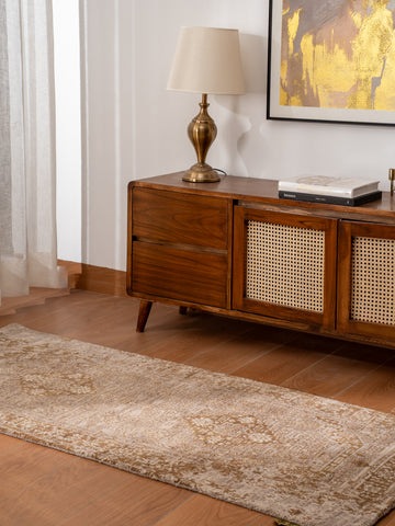 Hand Knotted Wool Oriental Light Brown Area Rug