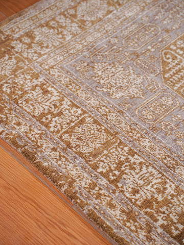 Hand Knotted Wool Oriental Light Brown Area Rug