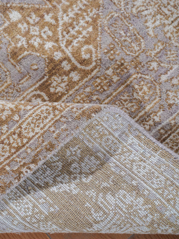 Hand Knotted Wool Oriental Light Brown Area Rug