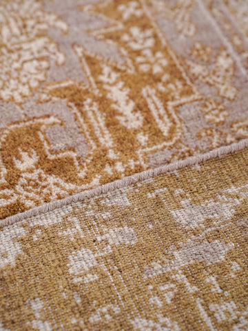 Hand Knotted Wool Oriental Light Brown Area Rug