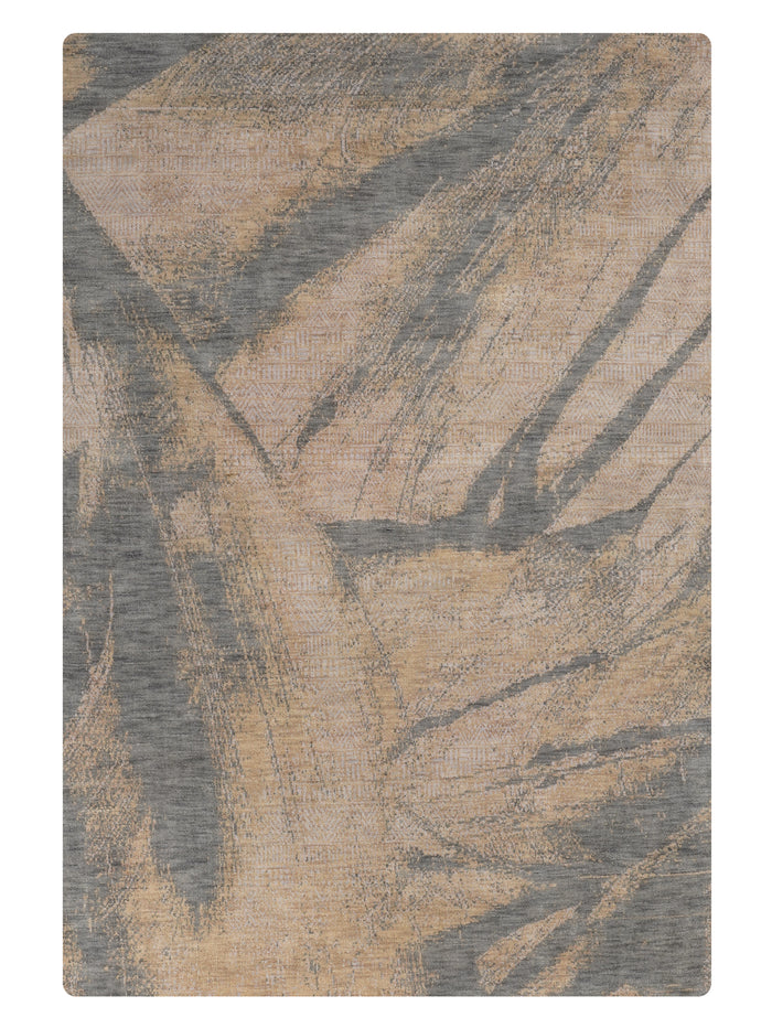 Stormy Sands Hand Knotted Wool Area Rug — rug only