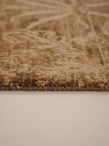 Hand Knotted Wool Floral Light Brown Area Rug
