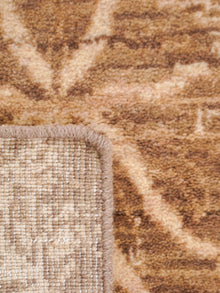 Hand Knotted Wool Floral Light Brown Area Rug