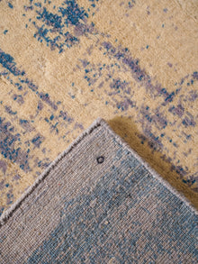 Abstract Canvas-Style Area Rug in Muted Beige & Blue
