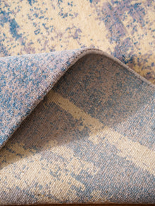 Abstract Canvas-Style Area Rug in Muted Beige & Blue