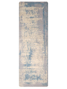 Abstract Canvas-Style Area Rug in Muted Beige & Blue