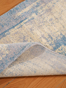 Abstract Canvas-Style Area Rug in Muted Beige & Blue