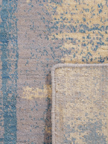 Abstract Canvas-Style Area Rug in Muted Beige & Blue