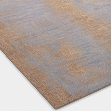 Hand Knotted Wool Abstract Blue Brown Area Rug