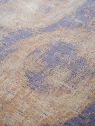 Hand Knotted Wool Abstract Blue Beige Area Rug