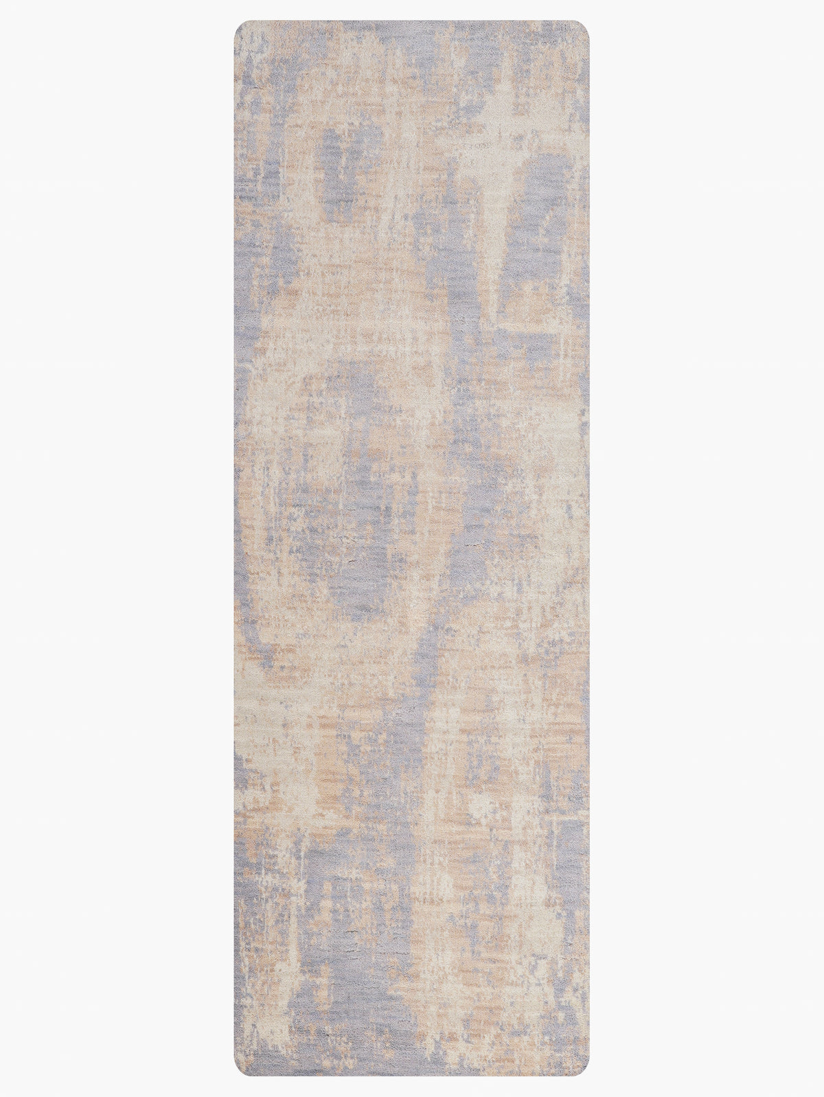 Hand Knotted Wool Abstract Blue Beige Area Rug