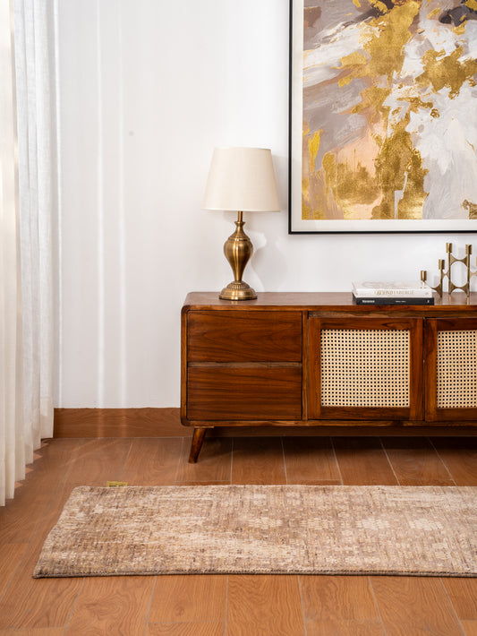 Hand Knotted Wool Oriental Silver Beige Area Rug