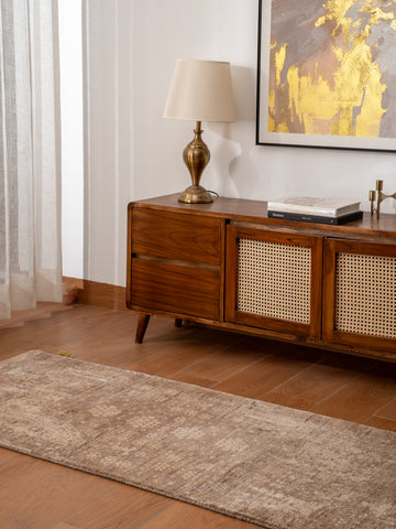 Hand Knotted Wool Oriental Silver Beige Area Rug