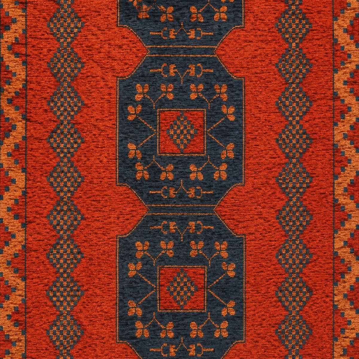 Classic Ethnic Medallion Rug with Border Design – Warm Tones
