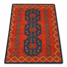Classic Ethnic Medallion Rug with Border Design – Warm Tones