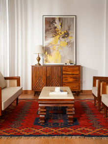 Classic Ethnic Medallion Rug with Border Design – Warm Tones