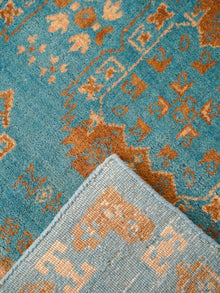 Light Blue Oriental Medallion Area Rug