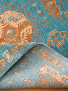 Light Blue Oriental Medallion Area Rug