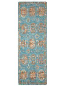 Light Blue Oriental Medallion Area Rug