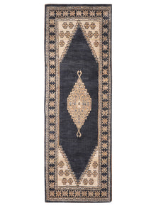Blue & Beige Oriental Diamond Medallion Rug