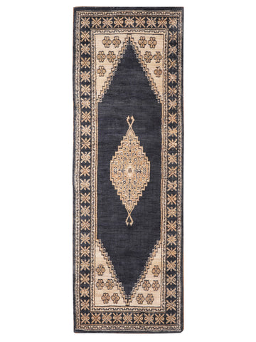 Blue & Beige Oriental Diamond Medallion Rug