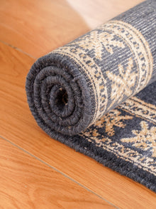 Blue & Beige Oriental Diamond Medallion Rug