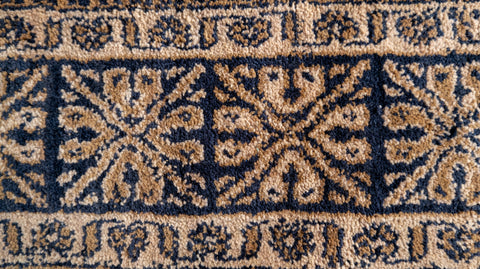 Blue & Beige Oriental Diamond Medallion Rug