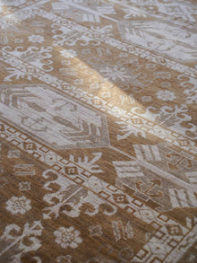 Hand Knotted Wool Oriental Brown Beige Area Rug