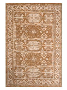 Hand Knotted Wool Oriental Brown Beige Area Rug