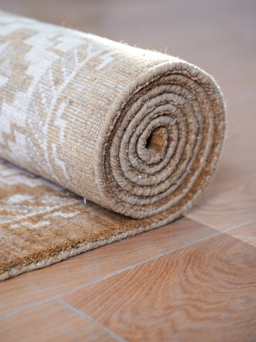 Hand Knotted Wool Oriental Brown Beige Area Rug