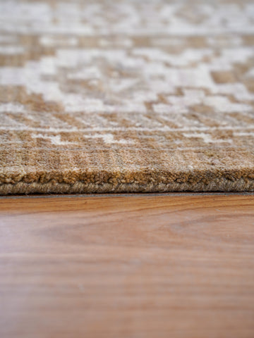Hand Knotted Wool Oriental Brown Beige Area Rug