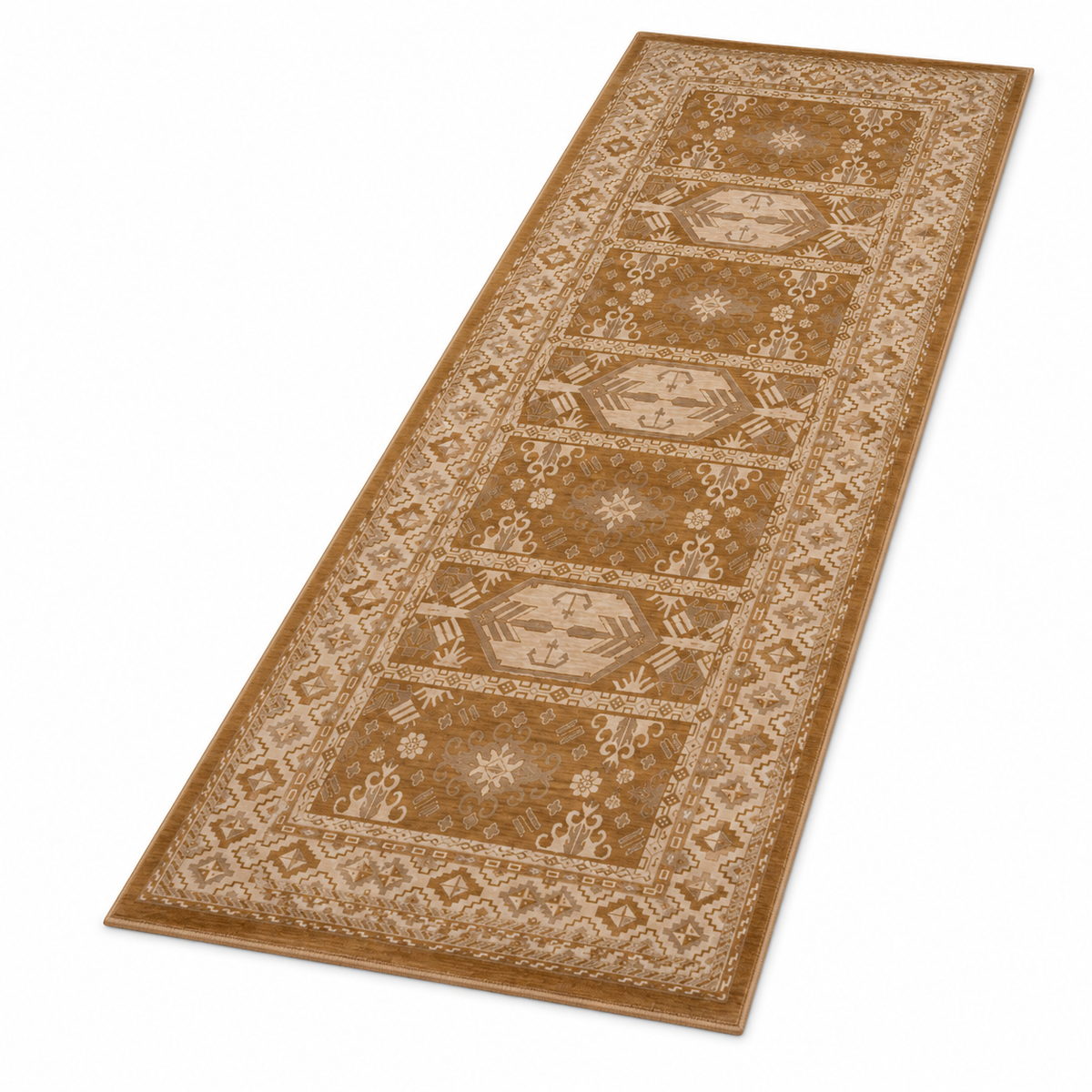 Hand Knotted Wool Oriental Brown Beige Area Rug