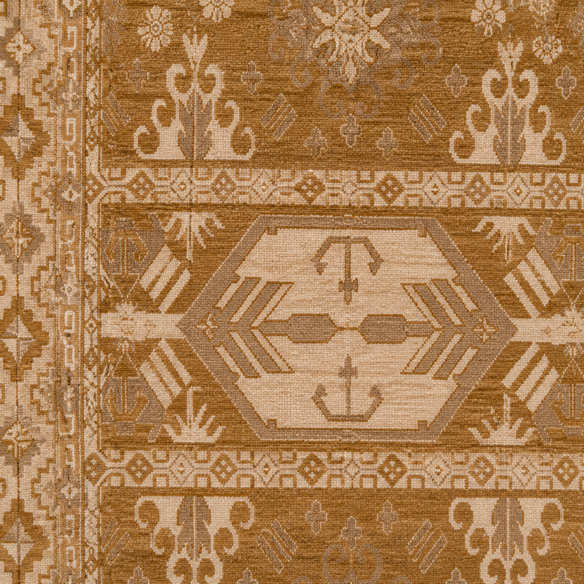 Hand Knotted Wool Oriental Brown Beige Area Rug