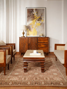 Traditional Oriental Light Brown Beige Patterned Rug