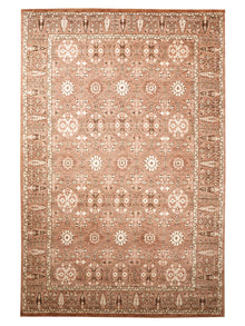 Traditional Oriental Light Brown Beige Patterned Rug