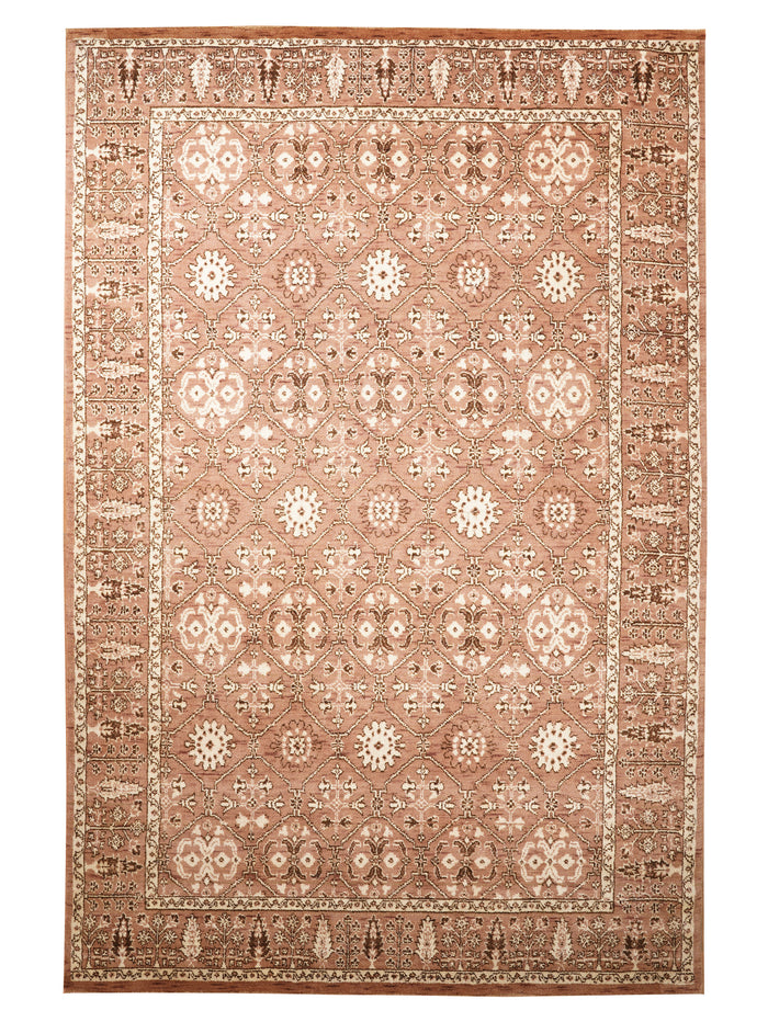 Traditional Oriental Light Brown Beige Patterned Rug — rug only