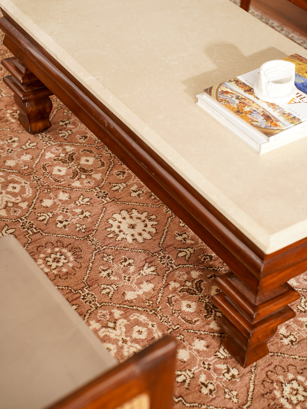 Traditional Oriental Light Brown Beige Patterned Rug