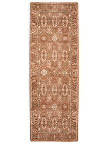 Traditional Oriental Light Brown Beige Patterned Rug