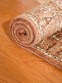 Traditional Oriental Light Brown Beige Patterned Rug